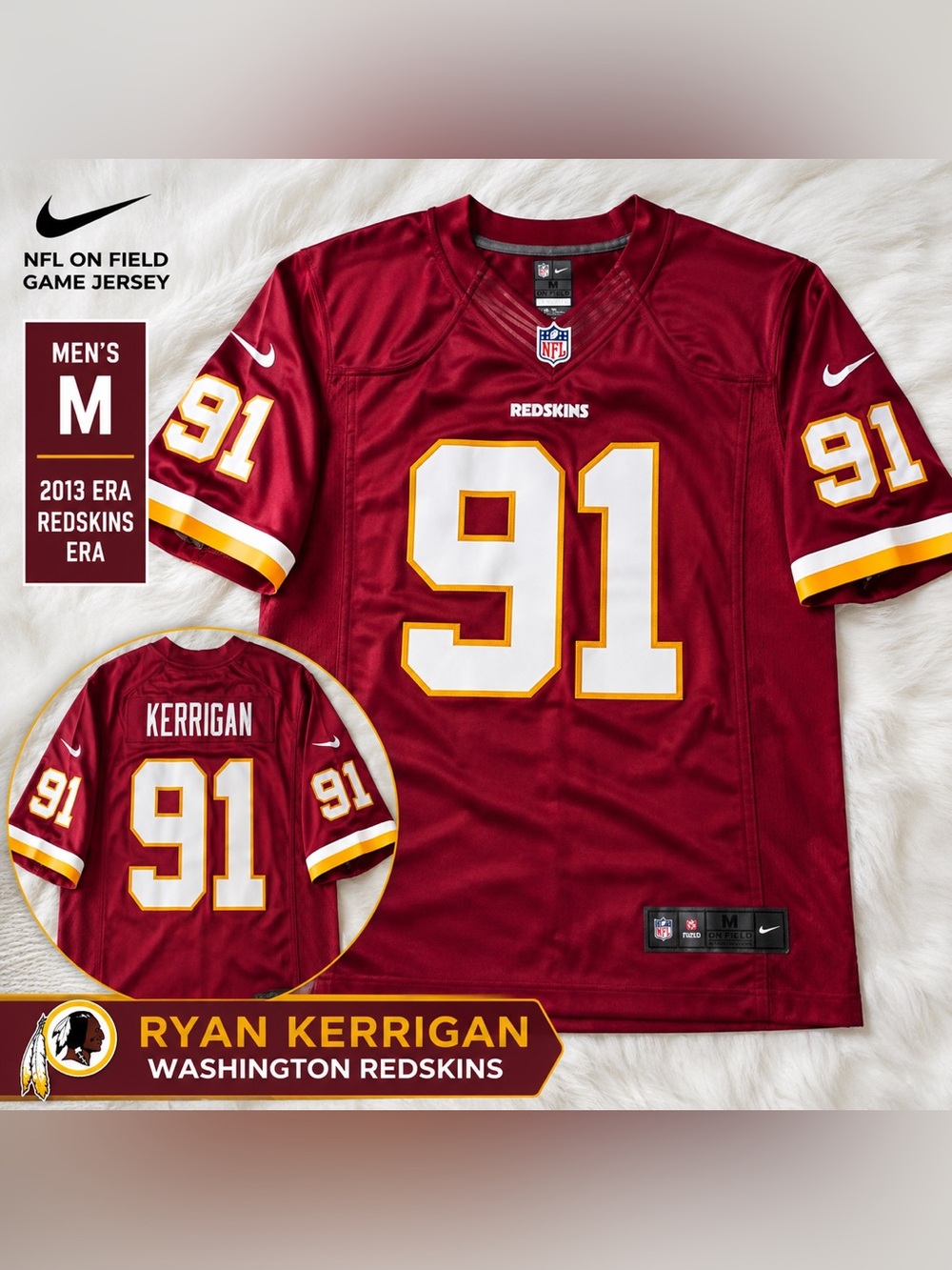 Nike Ryan Kerrigan #91 Washington Redskins NFL On Field Jersey Men’s Medium NWOT